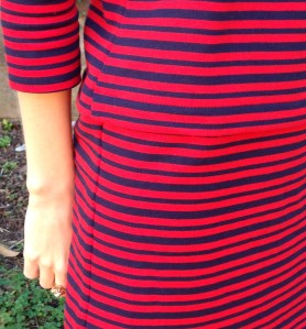 sweater dress refashion with drop waist