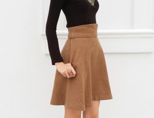 original design tan wool skirt