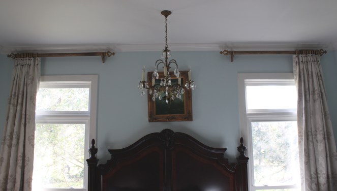 custom drapes: inverted pleats with covered buttons