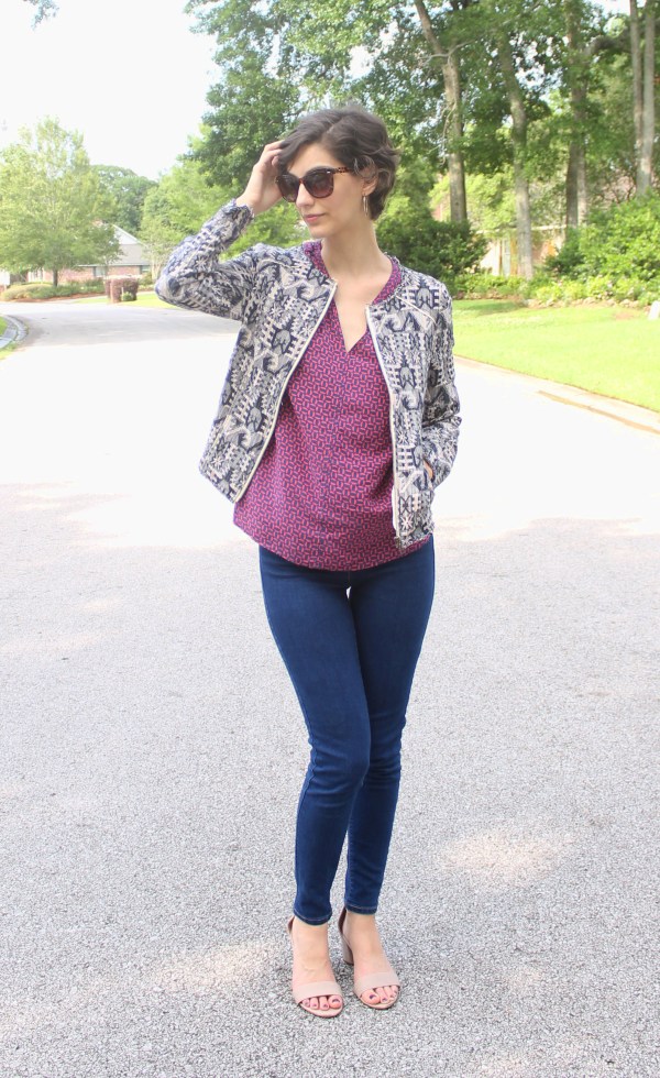 spring time jacket and pattern mixing