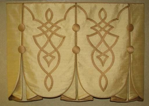 Custom Valance with covered button detail