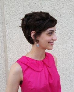 hot pink tunic with peter pan collar shirt in cotton