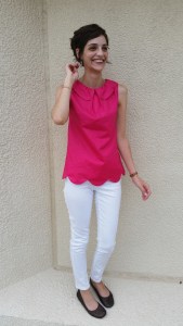 peter pan collar tunic in hot pink