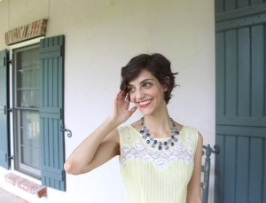 Add bold modern jewelry to vintage dresses to make them suitable for today.